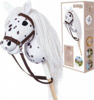 Tootiny Hobby Horse A3 Barna foltos ló kantárral Hobbi lovagláshoz - Fehér