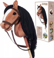 Tootiny Hobby Horse A3 Fekete sörényű ló kantárral Hobbi lovagláshoz - Barna