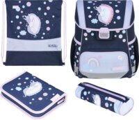 Herlitz Loop Plus Unicorn Dreams Iskola táska szett - Kék / Rózsaszín mintás