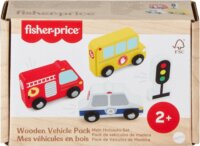 Fisher Price 4 darabos fa autó szett jelzőlámpával