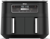 Ninja AF200EU AirFryer Forrólevegős sütő 2 x 3,8L 2400 Watt - Fekete / Ezüst