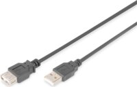 Digitus USB-A apa 2.0 - USB-A anya 2.0 hosszabbító kábel 3m - Fekete