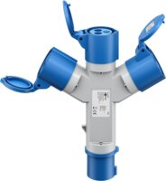 Goobay 76237 CEE Kemping Elosztó Adapter - Szürke / Kék