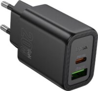 HOCO N61 USB-A / USB-C Hálózati Töltő Adapter 20W - Fekete