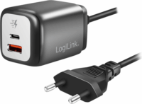 Logilink USB-A / USB-C Hálózati Gyorstöltő Adapter Rögzített kábellel 30 W - Fekete