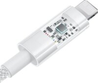 Baseus Gem USB-C apa - Lightning apa Adat és gyorstöltő kábel 1m - Fehér