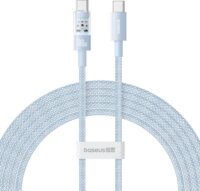 Baseus Gem USB-C apa - USB-C apa Adat és gyortöltő kábel 2m - Kék