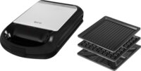 ECG S 4310 Quattre 3in1 Szendvicssütő gofrisütő és grill 1200W - Fekete / Szürke