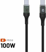 Fixed Cable USB-C apa - USB-C apa 2.0 Adat és töltő kábel 1.2m - Fekete