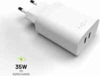 Fixed Dual 2xUSB-C Hálózati Gyorstöltő Adapter 35W - Fehér