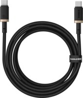 Baseus Dura USB-C apa - USB-C apa Adat és gyorstöltő kábel 2m - Fekete/Arany