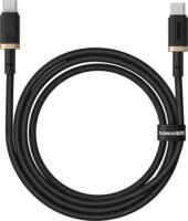 Baseus Dura USB-C apa - USB-C apa Adat és gyorstöltő kábel 1m - Fekete/Arany