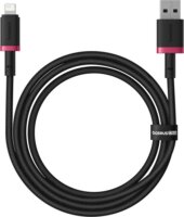 Baseus Dura USB-A apa - Lightning apa Adat és gyorstöltő kábel 1m - Fekete/Piros