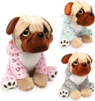 Mopsz szívecskés ruhában plüssfigura 25 cm - Többféle