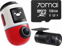 70mai Omni X800 4K WiFi Autós Menetrögzítő Kamera készlet + 128GB SD Kártya - Piros / Fehér