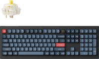 Keychron V6 Max D4 Banana Switch Mechanikus Wireless USB-C Gaming Billentyűzet HUN - Fekete/Kék