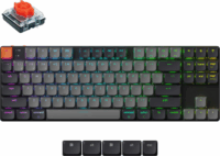Keychron K1 V6 H3 Red Switch Mechanikus Bluetooth USB-C Gaming Billentyűzet HUN - Fekete / Szürke