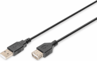 Digitus AK-300200-030-S High Speed USB-A apa - USB-A anya 2.0 árnyékolatlan hosszabbítókábel 3m - Fekete