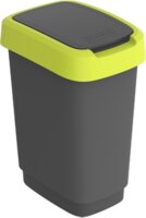 Rotho Twist Lime 10 literes Billenőfedeles szemetes - Sárga/Szürke