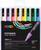 Uni Posca PC-3M 0,9-1,3mm Dekormarker készlet - Vegyes színek (8 db / csomag)