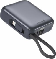 Swissten 22013939 Powerbank integrált kábellel USB-C + Type-C / 10000mAh 22,5W - Ezüst