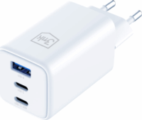 3mk Hyper GaN USB Type-A / 2 x USB Type-C Hálózati gyorstöltő 65W - Fehér