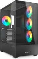 Sharkoon AK6 Midi Torony Számítógépház + 4db 120mm RGB ventilátor - Fekete