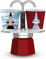 Bialetti Mini Express 2 személyes Kotyogós kávéfőző - Magritte (Piros mintás)