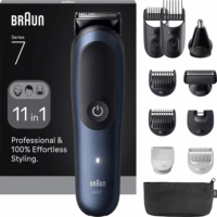 Braun 245036 Series 7 11 az 1-ben Vezeték nélküli Akkus Nedves-Száraz Testszőrnyíró - Metálkék
