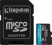 Kingston 64GB Canvas Go! Plus microSDXC UHS-I CL10 Memóriakártya + Adapter