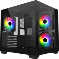 FSP S140-BA Mini Torony Számítógépház + 3db 120mm ARGB ventilátor - Fekete