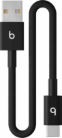 Apple Beats Woven Short USB-A apa - USB-C apa 2.0 Adat és töltő kábel 0.2m - Fekete