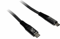 Inter Tech 88885673 USB-C apa - USB-C apa 3.2 Adat és töltőkábel 240W 1,5m - Fekete