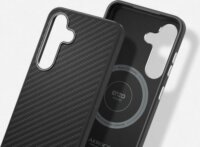 Samsung Galaxy S25 Aramid Mágneses Ütésálló Hátlapvédő Telefontok - Fekete / Ezüst