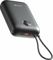 Swissten VOLTBOX Powerbank integrált kábellel USB-C + Type-A / 30000mAh 35W - Fekete