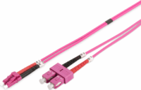 DIGITUS LWL Optikai Patch kábel LC - SC Duplex OM4 5.00m - Lila