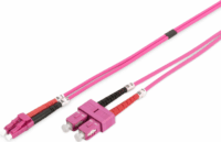 DIGITUS LWL Optikai Patch kábel LC - SC Duplex OM4 3.00m - Lila