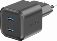 Swissten 2x USB-C GaN Hálózati Töltő Adapter 20W - Fekete