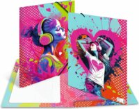 Herma Music Girl A3 Karton Gumis mappa - Zenélő lányok mintás
