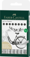 Faber-Castell Ecco Pigment tűfilc készlet - Fekete (8 db / csomag)