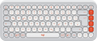 Logitech POP Icon Keys Bluetooth Slim Billentyűzet DE - Fehér/Narancssárga