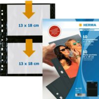 Herma 7787 Fényképalbum betét 13x18 cm fényképhez 10 db lap ( 4 fotó/lap) - Fekete
