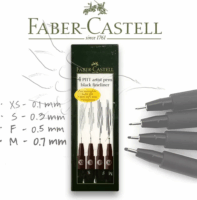 Faber-Castell Pitt Művész tűfilc készlet - Fekete (4db/csomag)