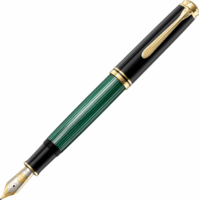 Pelikan Souverän M1000 Töltőtoll Ajándélkdobozban (Kék tinta / M) - Fekete/Zöld