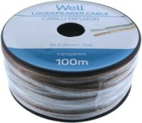 Well LSP-CCA0.35TT-100-WL Hangszóró kábel 2x0,35mm² 100m - Átlátszó