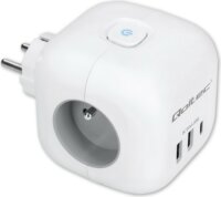 Qoltec 52548 230V 2x USB-A / 1x USB-C Hálózati elosztó 3 aljzatos - Fehér
