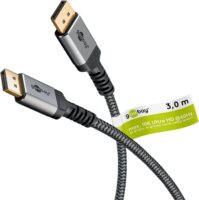 Goobay 75686 DisplayPort - DisplayPort 16K 60Hz 80 Gbit/s Kábel 3m - Fekete/Szürke