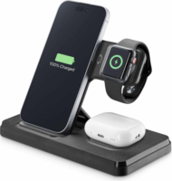 Cellularline 3 az 1-ben Vezetéknélküli töltő - Fekete (10W)