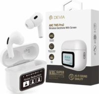 Devia ANC TWS Pro2 Bluetooth Fülhallgató Headset Töltőtokban - Fehér