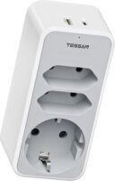 Tessan TS-330-C USB-A / USB-C Hálózati elosztó 3 aljzatos - Fehér
